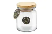 12 x 250ml Round Glass Jars Food Storage Jar Canister Container Wooden Lid Kitchen