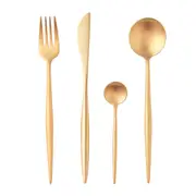 Cadence & Co Matte 24-piece Cutlery Set Gold
