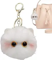 Key Chain Ornament | Cat-Shaped Plush Ball Key Chain Decor | Collectible Gadgets, Aesthetic Decoration for Animal Lovers, Adults, Wife, Girlfriend, Mother
