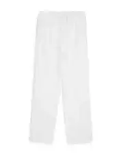 Aqua Wide Leg Eyelet Pants Girls' M (9-10) White Elastic Waist Drawstring PullOn