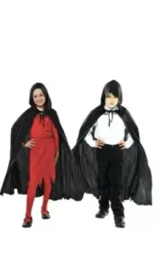 NEW Halloween Costume Black Hooded Vampire Cape Child Boy Girl Dress Up OSFM
