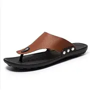 [FARZAH] Slippers Summer Flip-Flops for Men Beach Slippers Sandals Comfortable Shoes Non-Slip Bathroom Shoes Men Slides (Color : B, Size : 8)