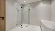 900-1200*2000mm Diamond Knob Handle Frameless Shower Screen & corner glass shelf