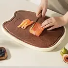 Wood Chopping Board Portable Cat Shaped Serving Board for Meat Steak Cheese