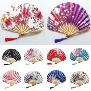 Chinese Style Folding Fan Hand Held Silk Bamboo Fan Wedding Party Dance Fans AU