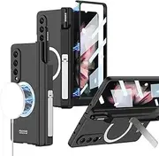 [RUNGOS] Magnetic for Samsung Z Fold 4 Case MagSafe with Hinge Protection & Stand [with S Pen Holder & Screen Protector] [Hidden Kickstand] for Samsung Galaxy Z Fold 4 Case Military Grade Protection 1st