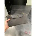 【歐洲OUTLET正品】PRADA  側背鏈包 素面 金小LOGO  12/13