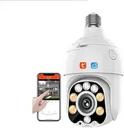 E27 5MP Tuya Light Bulb Camera, Auto Tracking WiFi Camera IP Security Home PTZ Speed Dome CCTV IR Night Vision Outdoor WiFi Camera