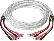 6N OCC Silver Plated Speaker Cable I High-End Amplifier Speaker Cable Banana Plug Cable(Y to Y,1.5m)