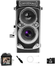 Vintage Mini Digital Camera, Portable TLR Style Retro Point and Shoot Compact