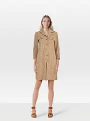 Weekend Max Mara Brown Houndstooth Pattern Playsuit