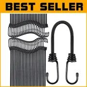 Durable Black 24" Bungee Straps with Hooks – Perfect for Outdoor Binding Needs
