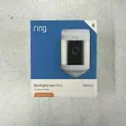 Ring Spotlight Cam Plus Outdoor/Indoor Wireless Battery Security Camera WHITE