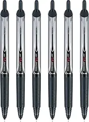 Pilot, Precise V5 RT Refillable & Retractable Rolling Ball Pens, Extra Fine Point 0.5 mm, Black, Pack of 6