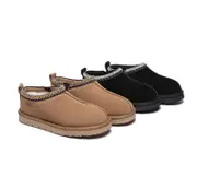 AUSTRALIAN SHEPHERD® UGG Slippers Sheepskin Wool Ankle Tazzy Valen - Black / AU Ladies 10 / AU Men 8 / EU 41