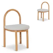 Set of 2 - Adir Natural Dining Chair - Clay Grey