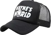 [Ferenu] THATSRAD Wayne's World Costume Halloween Mesh Trucker Hat Cap Snapback Waynes ? Black