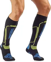 [MICO] SKI SUPERTHERMO SOCKS Primaloft Mesh with Merinos Wool + Lycra, 100% Made in Italy, Heavy with Insulating Power, Unisex for Sporty Man and for Woman, in Vigorsol Black