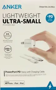 Anker Lightweight Ultra-Small 18W USB-C PowerPort PD Nano Charging Cable F1A NEW