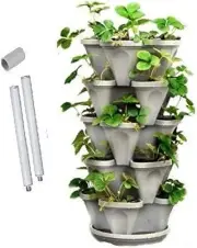 Medium 5 Tier Stacking Planter Vertical Garden (33cm Width planters) (Stone)