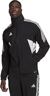 [adidas] Men's Soccer Condivo 22 Rain Jacket - Water and Wind Resistant, Elastic Cuffs, Adjustable Hood, Zip Pockets, Polyester