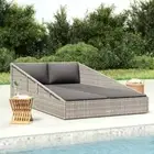 Outdoor Day Bed Sun Lounger Wicker Lounger Furniture Grey Poly Rattan vidaXL