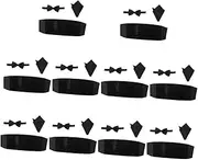 [DEARMAMY] 30pcs Men's Satin Bow Tie Cummerbund Handkerchief Black Formal Accessories for Weddings Tuxedo Events Finish Pocket Included