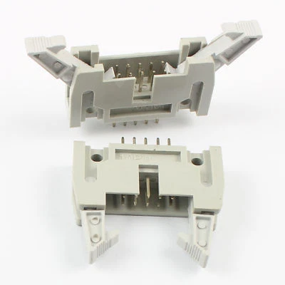 50Pcs 2.54mm Pitch 2x5 10 Pin Male Straight Ejector Header Connector With Latch