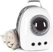 Pet Space Capsule Backpack, Small Medium Cat Puppy Dog Carrier, Transparent Breathable Heat Proof, Pet Carrier for Travel Hiking Walking Camping, Gery