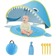 Kids Play Tent, Cartoon Camping Play Tent, UV Protection, Built-in Small Pool, Portable Sun Shelter, Foldable Baby Outside Sunshade for Backyard