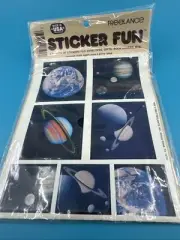 Vintage 80’s 1982 FREELANCE Outer Space Reusable Stickers Brand New- Super Rare!
