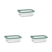 3PK Ecology Store Rectangle Glass Food Container 640ml - Eucalyptus
