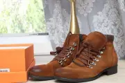 Miz Mooz - Leather Lace-Up Boots - Steffy - Hazelnut - EU 39W US 9W