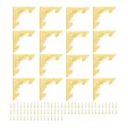 30pcs Vintage Corner Protector 1.6"x1.5"x0.2" for Table Box Yellow