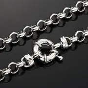 925 Sterling Silver Plated 6mm Belcher Chain Necklace with Bolt Clasp - USA Made