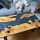 Black Epoxy Resin Table, Dining Table, Conference Meeting Table, Handmade Decors