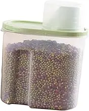 LIGIGWASH Plastic Sealed Can Green Grain Storage Container for Dry Food Oatmeal Rice Small with Lid Ergonomic Design for Easy Pouring Moisture Protection Kitchen Storage