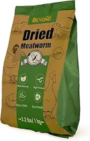BeyondFeed™ 2.2 lbs Dried Mealworms - Premium High-Protein Feed for Chickens, Ducks, Birds, Reptiles, Fish, Hamster, Turtles and More (2.2lbs/1kg)