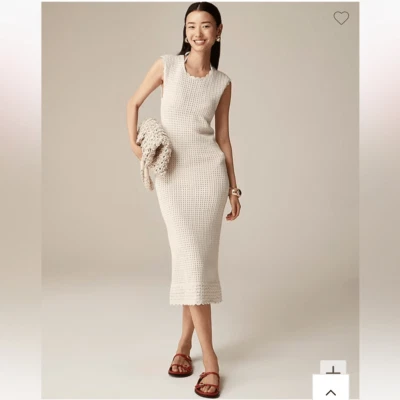 J. Crew Crochet Open Back Midi Dress Size Small