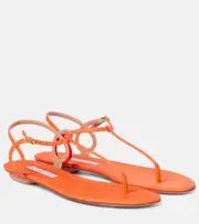 [Aquazzura] Aquazzura Almost Bare raffia-effect sandals AU 10 orange
