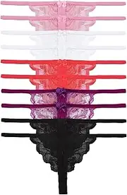 [UILYNIU] 10 Pieces Thongs for Women, Sexy Panties Simple G-String and T-Back, Disposable Panties Lace Thongs Women