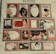 Graphic 45 MON AMOUR Ephemera Cards Dickens Junk Journal 32 Pcs - NEW