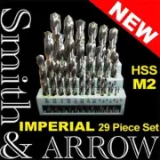 29PCE DRILL BIT SET IMPERIAL M2 HSS METAL STEEL TWIST HIGH SPEED SHANK 1/16" 1/2