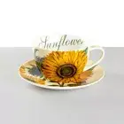 Grace Teaware Sunflower Fine Porcelain Jumbo Cup and Saucer