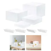 4x Acrylic Display Boxes Nesting Riser 5 Sided with Hollow bottoms Cube Display