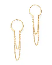 Moon & Meadow Horseshoe Chain Drop Earrings in 14K Yellow Gold - Exclusive