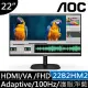 AOC 22B2HM2 22型 VA平面窄邊框螢幕