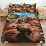 v6717 Bed Sheets Bedding The Croods Cartoon Bedding Sets Ultra Soft Skin-Friendly Duvet Cover 3 Piece, Cute Comforter Cover Bed Set for Boys Girls Ki