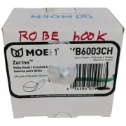 MOEN Zarina Robe Hook Chrome Towel Holder for Bathroom Single YB6003CH