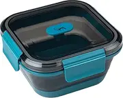 [Lurch] Silicone Food Storage Box, 700 ml, Petrol - Foldable and Leak-Proof - Lunch Box for on the Go
